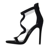 Clear for Women Fashion Zip up Heeled Sandals Trendy Open Toe Stiletto Heel Y2k Summer Color Block High Heels