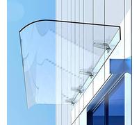 Clear Front Door Canopy AwningTransparent Polycarbonate Porch Rain Shelter Arched Design for Balconies & Garages Weather Protection from Rain & Snow (40x80cm/15.7x31.5in)