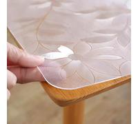 Clear Frosted Dining Table Protector,90x200cm Coffee Table Table Cover, Waterproof Scratch Resistant PVC Dining Table Cloth,2mm Thick Durable Tablecloth for Desk,Rectangle