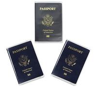 Clear & Frosted Passport Cover Plastic Passport Protector Vinyl ID Card Protector Case Holder Travel Pack of 3, Clear & Frosted, 2 Clear + 1 Frosted