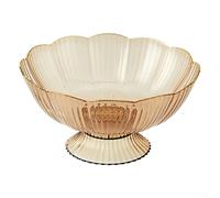 Clear Fruit Bowl With Drainable Base - 24cm Reusable Serving Tray For Parties Weddings - Sturdy Plastic Food Basket Kitchen Organiser White(gold)