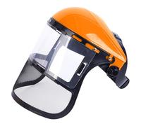 Clear Full Face Protective Shield, 33.5x33.5x20cm Lawn Mowing Face Cover, Strimmer Faces Guard, Adjustable Safety Helmet With Visor, Safety Dust Faces Covers For Construction Welding Painting Woodwork