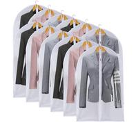 Clear Garment Bags For Hanging Clothes, 36" Women Suit Bags, Plastic Garment Bags for Closet Storage, Suit Cover Bags with Zipper for Short Coats, Jackets, Shirts 24"x36"/ 12 Pack