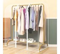 Clear Garment Bags for Hanging Clothes, Dustproof Clothing Rack Cover That Fits Over Rack, Waterproof Clothing Rack Cover with Zipper for Garment Rack Transparent,160cm