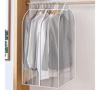 Clear Garment Cover Bags, 60x30x90cm Dustproof Clothes Rail Cover Storage Bag Garment Rail Dust Cover Suit Covers for Hanging Clothes Coat Cover with Full Zipper for Dress Shirts Suits Jackets Coats