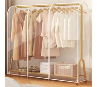 Clear Garment Rack Cover Dustproof Clothes Rack Cover with Zipper Enclosed Garment Bags Sealed Wardrobe Clothes Protector for Coats, Suits, Dresses (Size : 200 * 150 * 50cm)