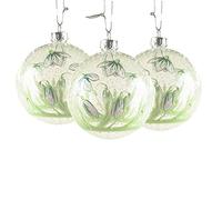 Gisela Graham Clear Glass Snowdrop Glass Bauble Tree Decoration
