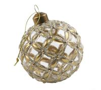 Clear Glass Baubles 8cm Shatterproof Holiday Decoration(B Style) | clear glass, safe for pets and kids, lightweight design, fits standard hooks, holiday essential