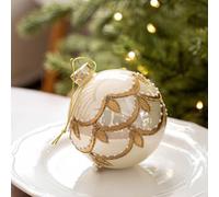 Clear Glass Baubles 8cm Shatterproof Holiday Decoration(C Style) | clear glass, safe for pets and kids, lightweight design, fits standard hooks, holiday essential