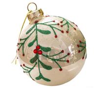 Clear Glass Baubles 8cm Shatterproof Holiday Decoration(E Style) | clear glass, safe for pets and kids, lightweight design, fits standard hooks, holiday essential