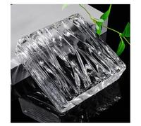 Clear Glass Blocks for Thermal Insulation and Soundproofing, Rectangular Solid Glass Bricks 150x150x50mm for Room Divider & Architectural Decoration