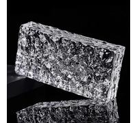 Clear Glass Bricks for Room Dividers - Double-Sided Solid Glass Wall Panels, Decorative Transparent Bricks for Bathrooms, Modern Interior Design Elements.