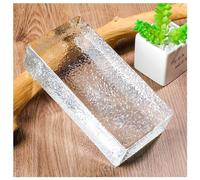 Clear Glass Bricks, Rectangular Solid Double-Sided Crystal Bricks for Home Decoration and Office Decorative Partition Wall, Light Transmission for Privacy