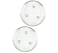 Clear Glass Candle Plate, 14cm Diameter, Set of 2