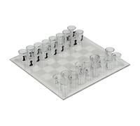 Clear Glass Chess Board Set, Shot Glass Chess Set with 32 PCS Cups, Funny Chess Sets, Shot Drinking Glass Chess Set For Adults(S)