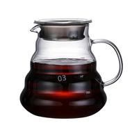 Clear Glass Coffee Carafe Clouds Shape Kettle Sharing Pot with Lids for Pour Over Maker(800ML)