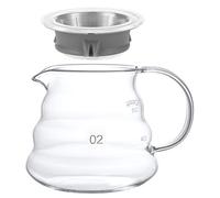 Clear Glass Coffee Carafe Portable Heat Resistant Coffee Pot Serving Jug for Moka Hand Pour Drip Kettle Teapot Container Cup with Handle 600ml/22 Fl Oz