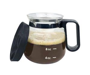 Clear Glass Coffee Server Pot, 16oz, Standard Glass Coffee Carafe with Lid, Drinkware Container Pot, Heat-Resistant and Large Capacity, for Cappuccino, Latte, Yogurt, Milk, Christmas