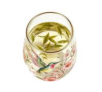 Clear Glass Cup - Elegant Multi-Functional Beverage Holder | Decorative Floral Hummingbird Glass Cup - for Coffee Milk Iced Drinks Juice Mom Friends Girlfriend Family Wife