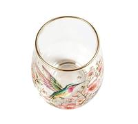 Clear Glass Cup - Multi-Functional Drinkware Beverage Holder | Floral Hummingbird Glass Tea Cup - for Coffee Milk Iced Drinks Juice Mom Friends Girlfriend Family Wife