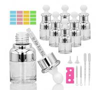Clear Glass Dropper Bottle,6 PCS 20ml Refillable Leakproof Glass Bottles with Dropper Pipette Funnels Labels for Essential Oils Massage Perfumery Aromatherapy Laboratory Bottle (20 ml)