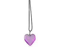 Clear Glass Heart Pendant Necklace Y2K Neck Half Necklace Clavicle Chain Collar Party Jewellery for Women Girls Fashion Clavicle Chain Statement Women Juwely Unique Gift, one size, As described, As