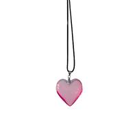Clear Glass Heart Pendant Necklace Y2K Neck Half Necklace Clavicle Chain Collar Party Jewellery for Women Girls Fashion Clavicle Chain Statement Women Juwely Unique Gift, one size, As described, As