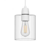 Clear Glass Lamp Shade 15cm Height x 14cm Diameter, Clear Small Light Shade Replacement, E27 Easy Fit Ceiling Pendant & Table Lamp Shade, Vintage Modern Lighting for Living Room Bedroom