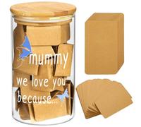 Clear Glass Memory Jar - Mummy We Love You - Family Keepsake Gift with 100 Write - On Tickets, Sharing Time Count Your Blessings Jar