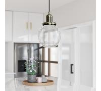 Clear Glass Pendant Ceiling Light with Dimpled Effect - Salerno