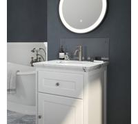 Clear Glass Pre-Drilled Bathroom Splashback With Brass Effect Caps (H)25Cm (W)50Cm