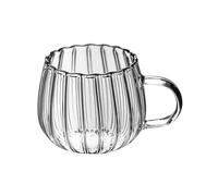 Clear Glass Pumpkin Cups with Handles 350ml Halloween Mug Fall Halloween Coffee Mug Tea Cups for Milk Latte Cappuccino Hot Beverage (Clear) Acrylic Drinking Glasses Set (Clear, 7.2x7.7cm)