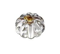 Clear Glass Pumpkin Paperweight Decor - Elegant Crystal Desk Ornament for Home or Office, Transparent Pumpkin Shaped , Small 2.6x1.8in/6.5x4.5cm, Perfect Halloween or Thanksgiving Decoration Gift