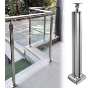 Clear Glass Railing Kits for Deck & Stairs Stainless Steel Glass Clamps for Balconies Patios & Pool Fences Handrail Version (Grey 125cm/49.2 in)