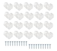 Clear Glass Retainer Clips, Wall Mounting Clamp for Mirror, Glass Cabinet, Holder Clip for 7mm Thick Panels, Fixing Accessories - Pack of 20