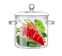 Clear Glass Simmer Pot with Lid for Cooking Potpourri Cookware Saucepan 3L/101OZ Large Pots for Stove Top Visions Saucepan Pan Big Safe Borosilicate Pans