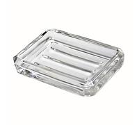 Clear Glass Soap Dish, Heavy Soap Holder for Bathroom, Sink and Kitchen