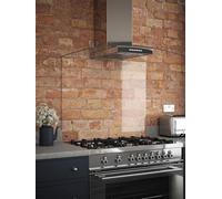 Clear Glass Kitchen Splashback With Chrome Caps 900X700Mm, Clear