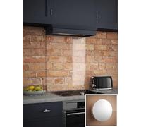 Clear Glass Splashback with Satin Chrome Caps - Kitchen Sink & Hob Back Panel - 600 x 700mm