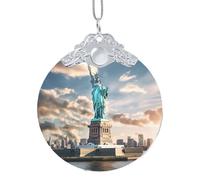Clear Glass Statue of Liberty in New York Christmas Tree Ornaments for Wedding Party Decoration Christmas Gifts
