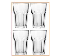 Versatile Set Of Four Luxor Clear Glass Tumblers, Clear Glassware Drinking Glass, Lightweight Glass Tumbler