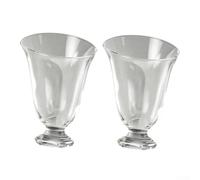 Clear Glass Tea Tasting Cups 2 Pcs Stemmed Flared Rim