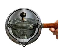 Clear Glass Teapot with Infuser - 17oz Capacity Rotatable Kettle, Loose Leaf Maker, Removable Dishwasher Safe Filter | Home Kitchen for Tea Ceremony Steeping Station Hot Drink Preparation