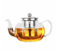 Clear Glass Teapot with Removable Infuser, Clear Tea Kettle Stovetop Safe,Round Shape Infuser Tea Pot, Heat-Resistant Borosilicate Glass Tea Pot with Infuser,Teapot for 4-6 People (1200ML)