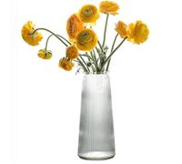 Clear Glass Vase Tall Floral Wide Mouth Tall Cylinder Flower Vase Home Centerpieces for Living Room Kitchen Office Wedding