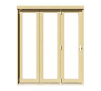 Clear Glazed Softwood Clear Pine Veneer External Modern 3 Sliding Bi-Fold Patio Door, (H)2090mm (W)1790mm