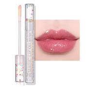Clear Glitter Lip Oil, Shimmer Lip Gloss, Moisturizing & Nourishing Lips Skin Care, Non-Sticky Long Lasting Hydrating Jelly Liquid Lipsticks Tint, Lip Glaze Makeup Gift for Women #1 White