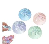 Clear Glitter Steamed Bun Squishy,Mini Pocket Glitter Dumpling Squishy,Rainbow Mystery Squishys Bun,Dumpling Squishy Stress Ball,Dumplings Fidget Sensory Toys,Soft Squeeze Decompression Dough (B)