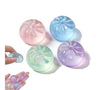 Clear Glitter Steamed Bun Squishy,Mini Pocket Glitter Dumpling Squishy,Rainbow Mystery Squishys Bun,Dumpling Squishy Stress Ball,Dumplings Fidget Sensory Toys,Soft Squeeze Decompression Dough (A)