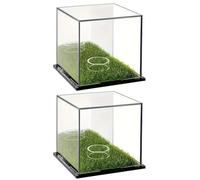 Clear Golf Ball Showcase, Clear Golf Ball Owner | 2x Acrylic Single Golf Ball Stand | Presentation Box for Amateurs, Dust Protection, Square Shell, Display